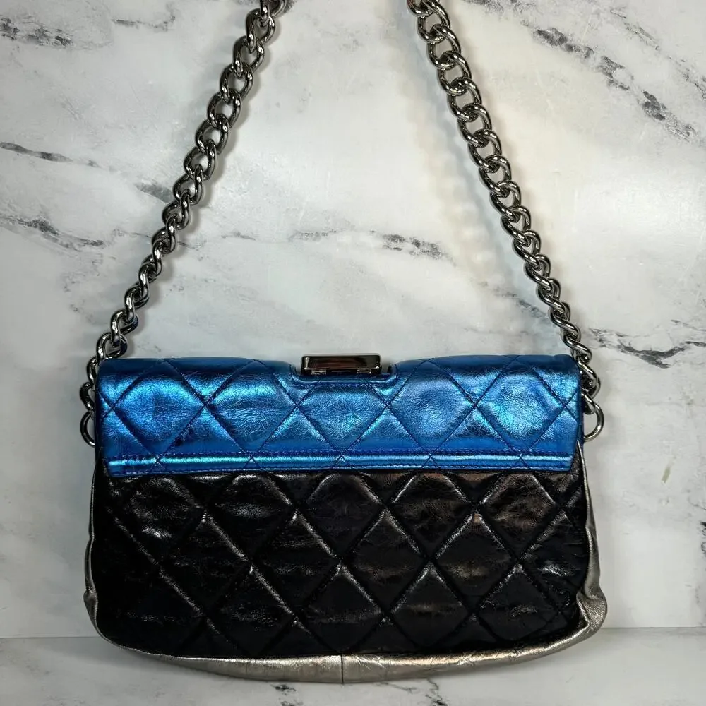 CHANEL metallic blue